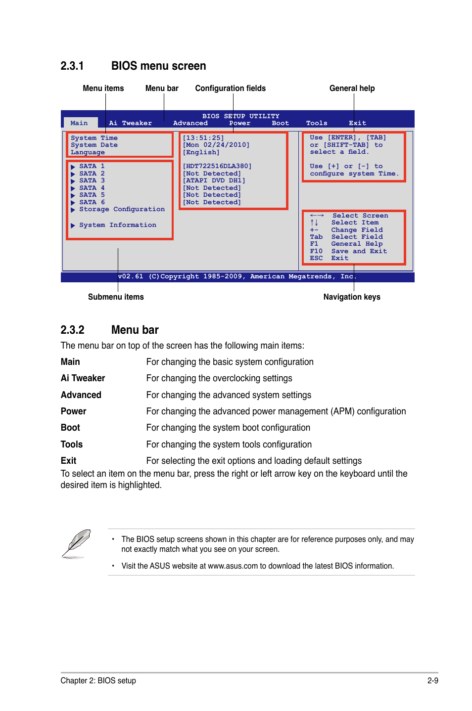 1 bios menu screen 2.3.2 menu bar | Asus M4A87TD/USB3 User Manual | Page 49 / 72