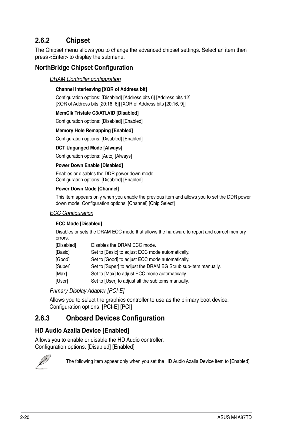 2 chipset, 3 onboard devices configuration | Asus M4A87TD/USB3 User Manual | Page 60 / 72