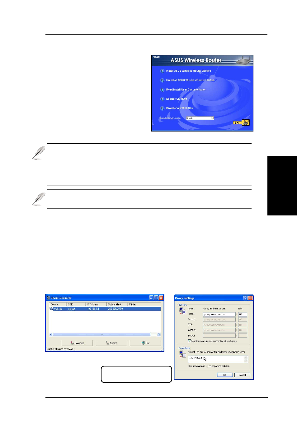 Erstmaliges verwenden des wireless routers, Installieren der asus wireless router utilities | Asus WL-530g User Manual | Page 25 / 70