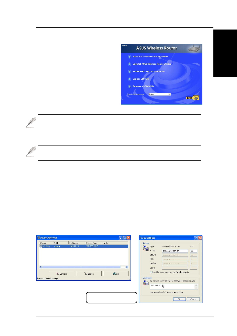 Using the wireless router for the first time, Installing the asus wireless router utilities | Asus WL-530g User Manual | Page 5 / 70