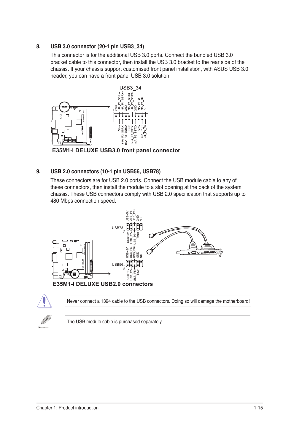 15 chapter 1: product introduction | Asus E35M1-I DELUXE User Manual | Page 25 / 55