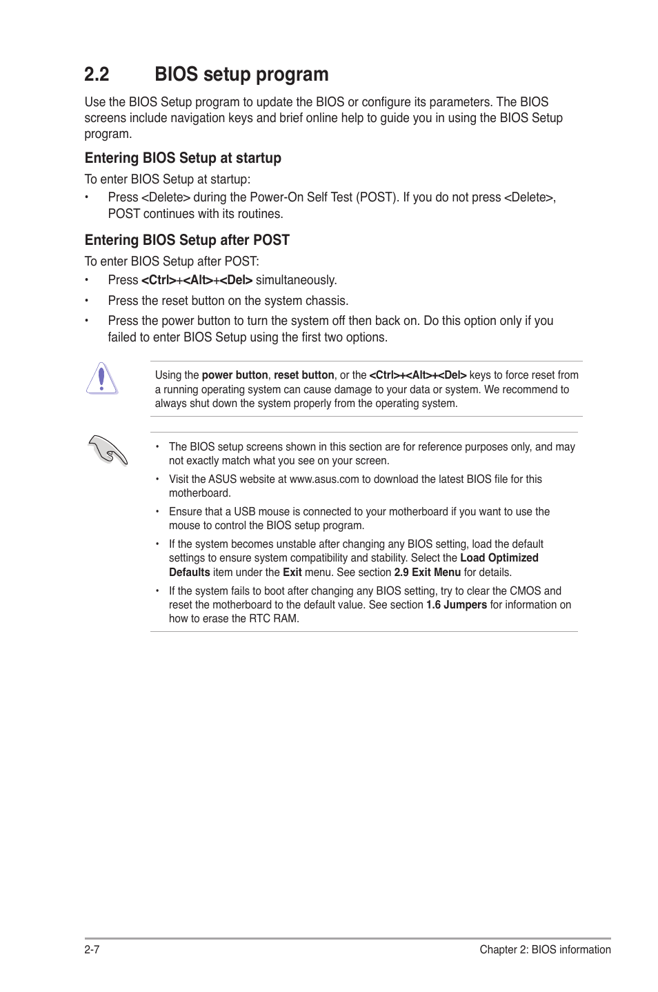 2 bios setup program, Bios setup program -7 | Asus E35M1-I DELUXE User Manual | Page 36 / 55