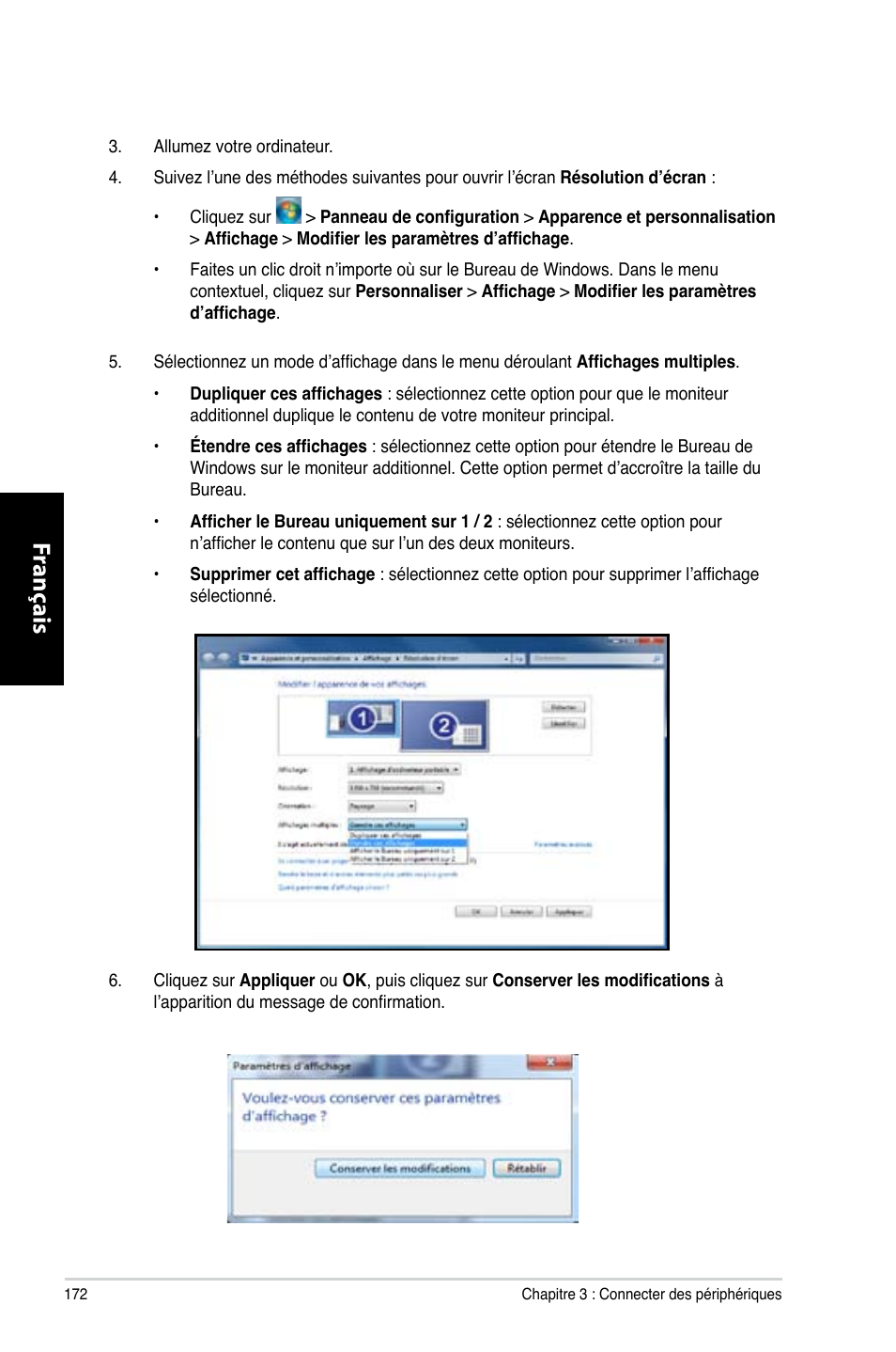 Fr ançais fr ançais fr ançais fr ançais | Asus CM6330 User Manual | Page 174 / 494