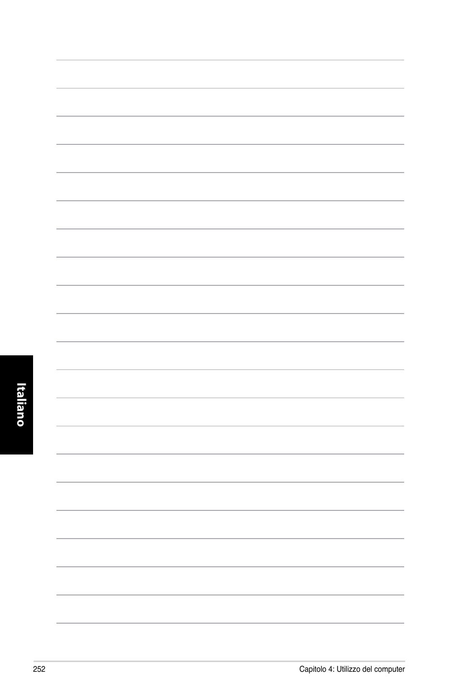 Italiano | Asus CM6330 User Manual | Page 254 / 494
