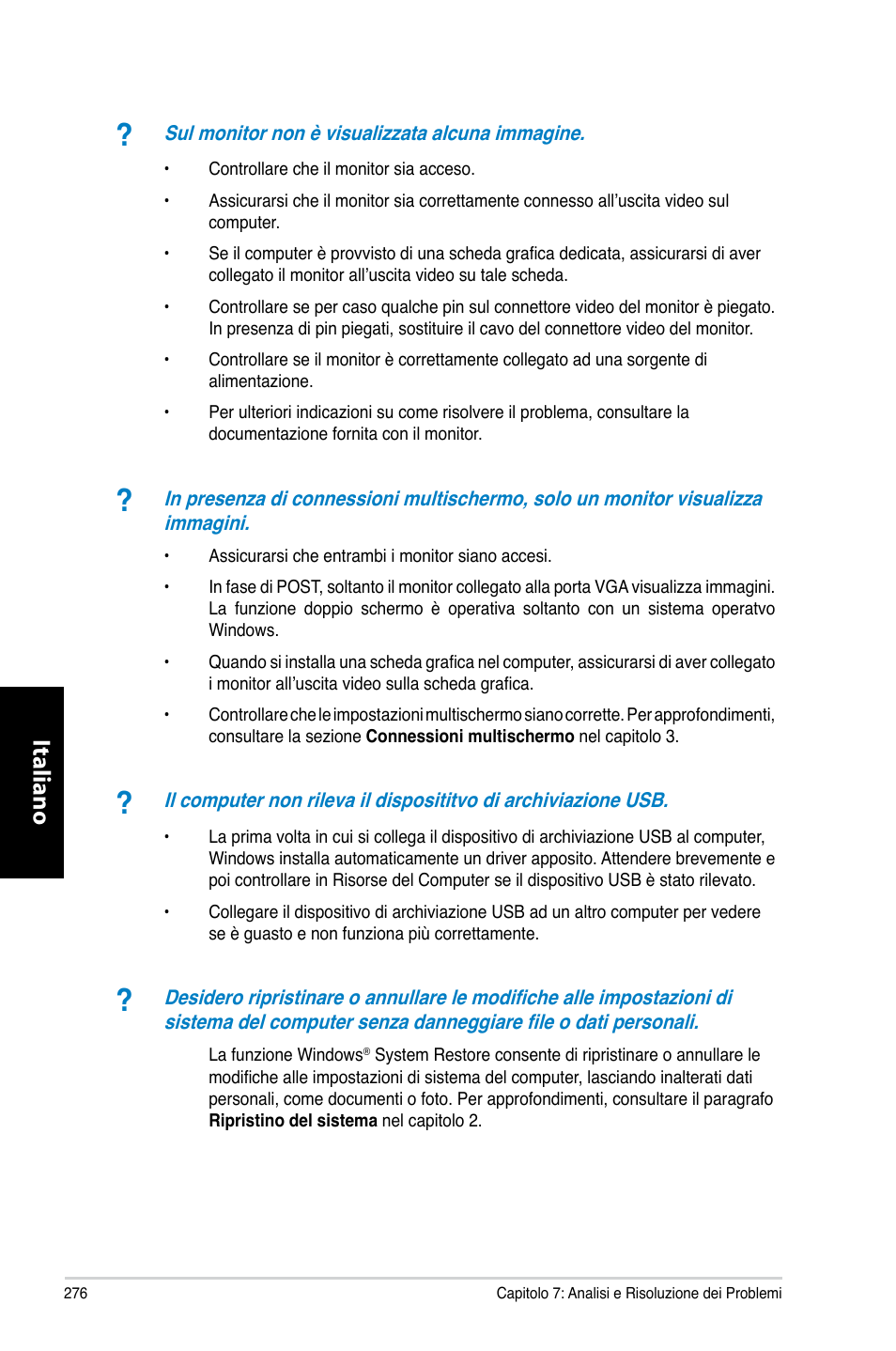 Italiano | Asus CM6330 User Manual | Page 278 / 494