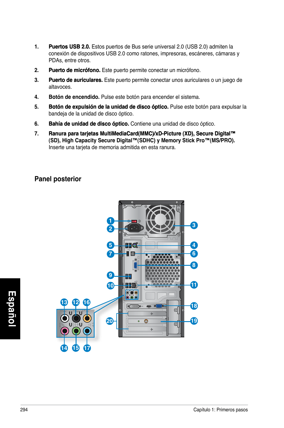 Es pa ño l es pa ño l es pa ño l es pa ño l | Asus CM6330 User Manual | Page 296 / 494