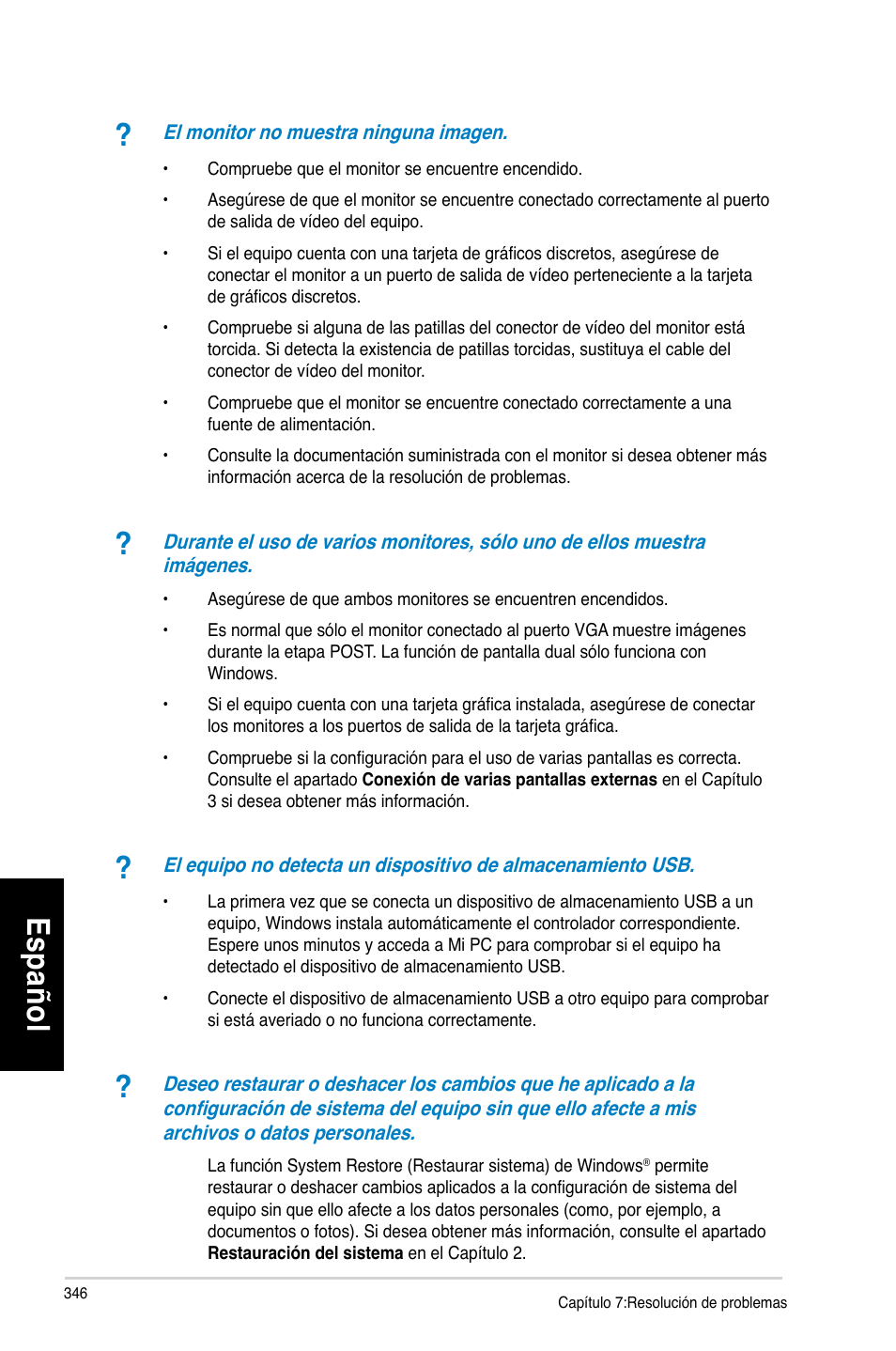 Es pa ño l es pa ño l es pa ño l es pa ño l | Asus CM6330 User Manual | Page 348 / 494