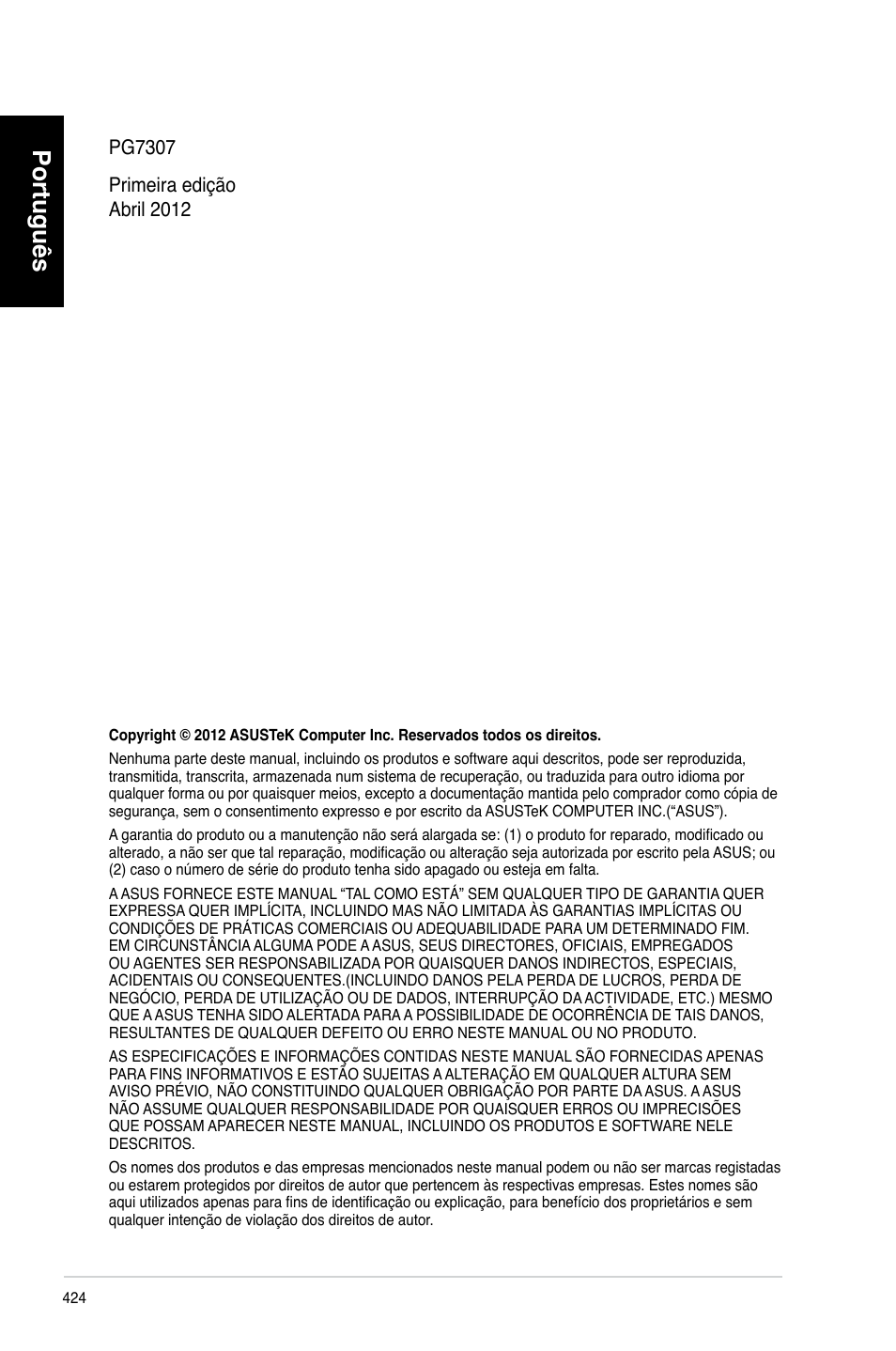 Português | Asus CM6330 User Manual | Page 426 / 494