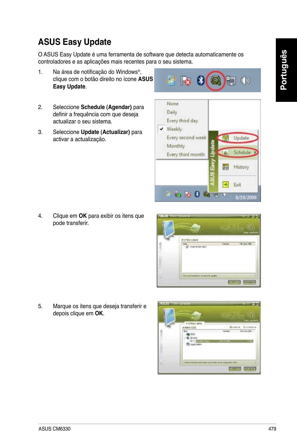 Asus easy update, Asus.easy.update, Português | Asus CM6330 User Manual | Page 481 / 494