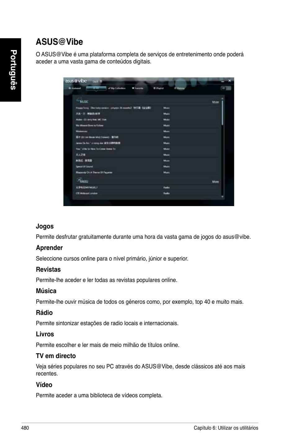 Asus@vibe, Asus@�ibe, Português | Asus CM6330 User Manual | Page 482 / 494