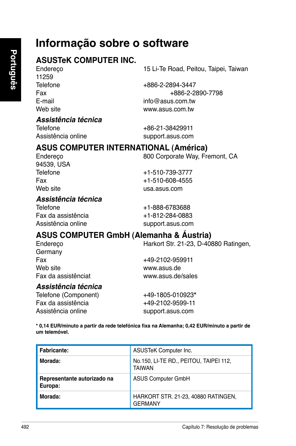 Informação.sobre.o.software, Português | Asus CM6330 User Manual | Page 494 / 494