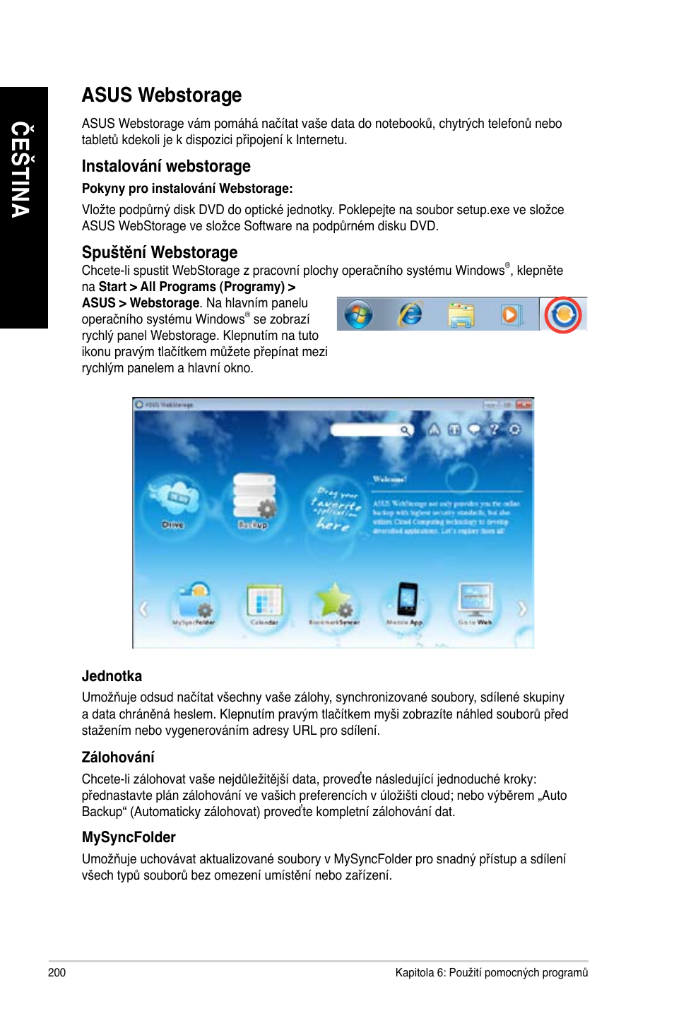 Asus webstorage, Če št in a če št in a če št in a če št in a | Asus BP6335 User Manual | Page 202 / 578