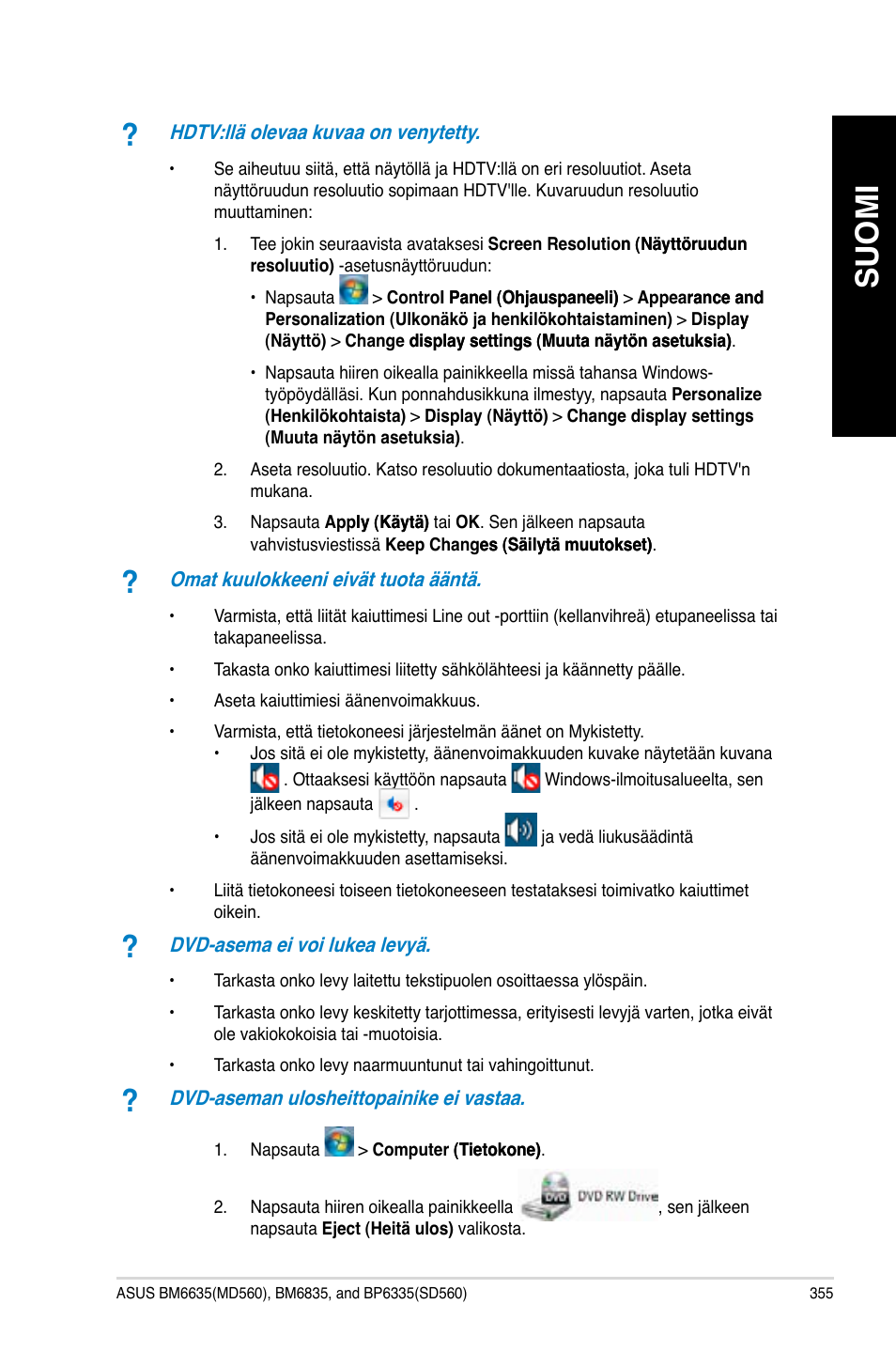 Suomi | Asus BP6335 User Manual | Page 357 / 578