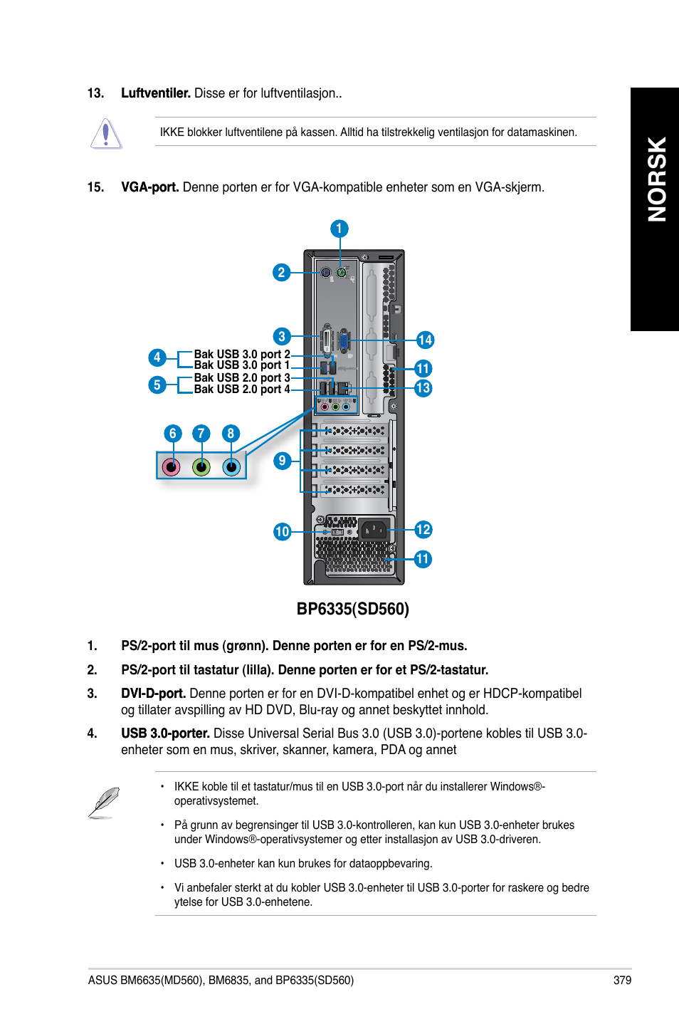 Norsk | Asus BP6335 User Manual | Page 381 / 578