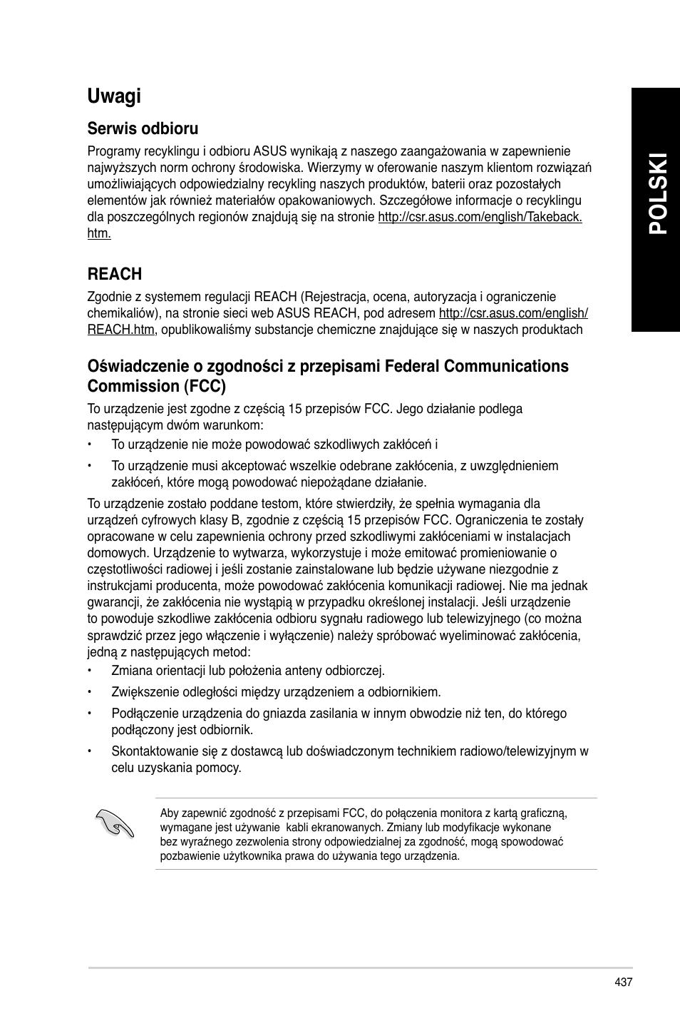 Uwagi, Po ls ki po ls ki po ls ki po ls ki | Asus BP6335 User Manual | Page 439 / 578