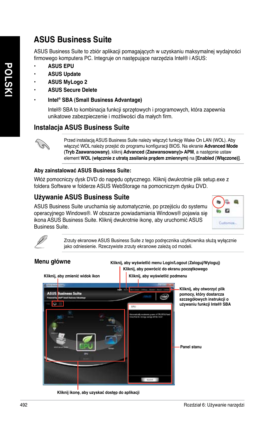 Asus business suite, Po ls ki po ls ki po ls ki po ls ki | Asus BP6335 User Manual | Page 494 / 578