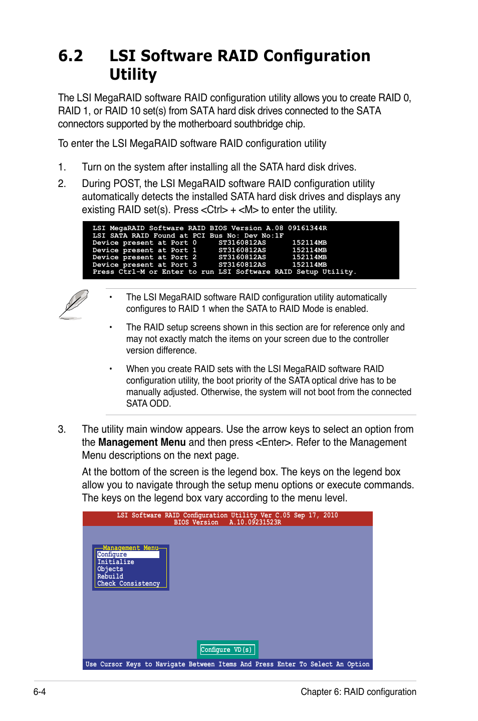 2 lsi software raid configuration utility, Lsi software raid configuration utility -4, 2 lsi software raid configuration utility | Asus RS700-E7/RS4-C User Manual | Page 118 / 196