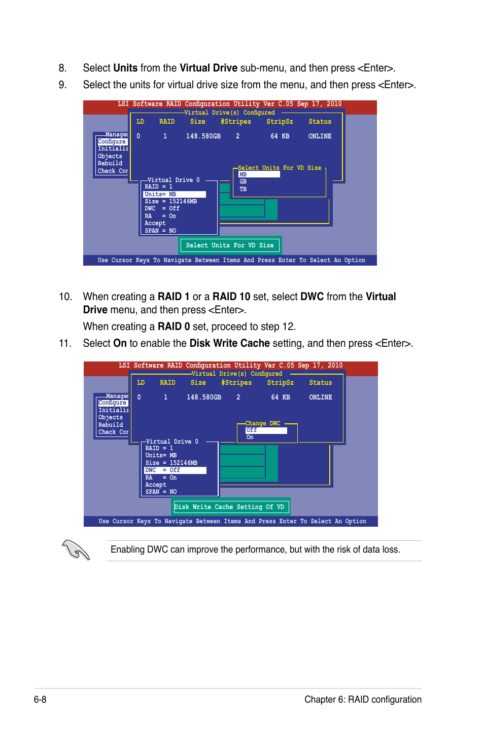8 chapter 6: raid configuration | Asus RS700-E7/RS4-C User Manual | Page 122 / 196