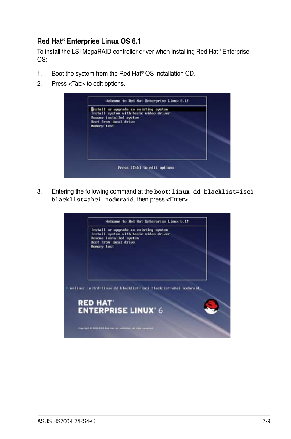 Red hat, Enterprise linux os 6.1 | Asus RS700-E7/RS4-C User Manual | Page 163 / 196
