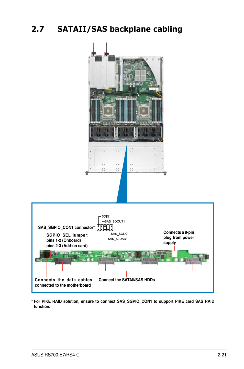 7 sataii/sas backplane cabling, Sataii/sas backplane cabling -21 | Asus RS700-E7/RS4-C User Manual | Page 39 / 196