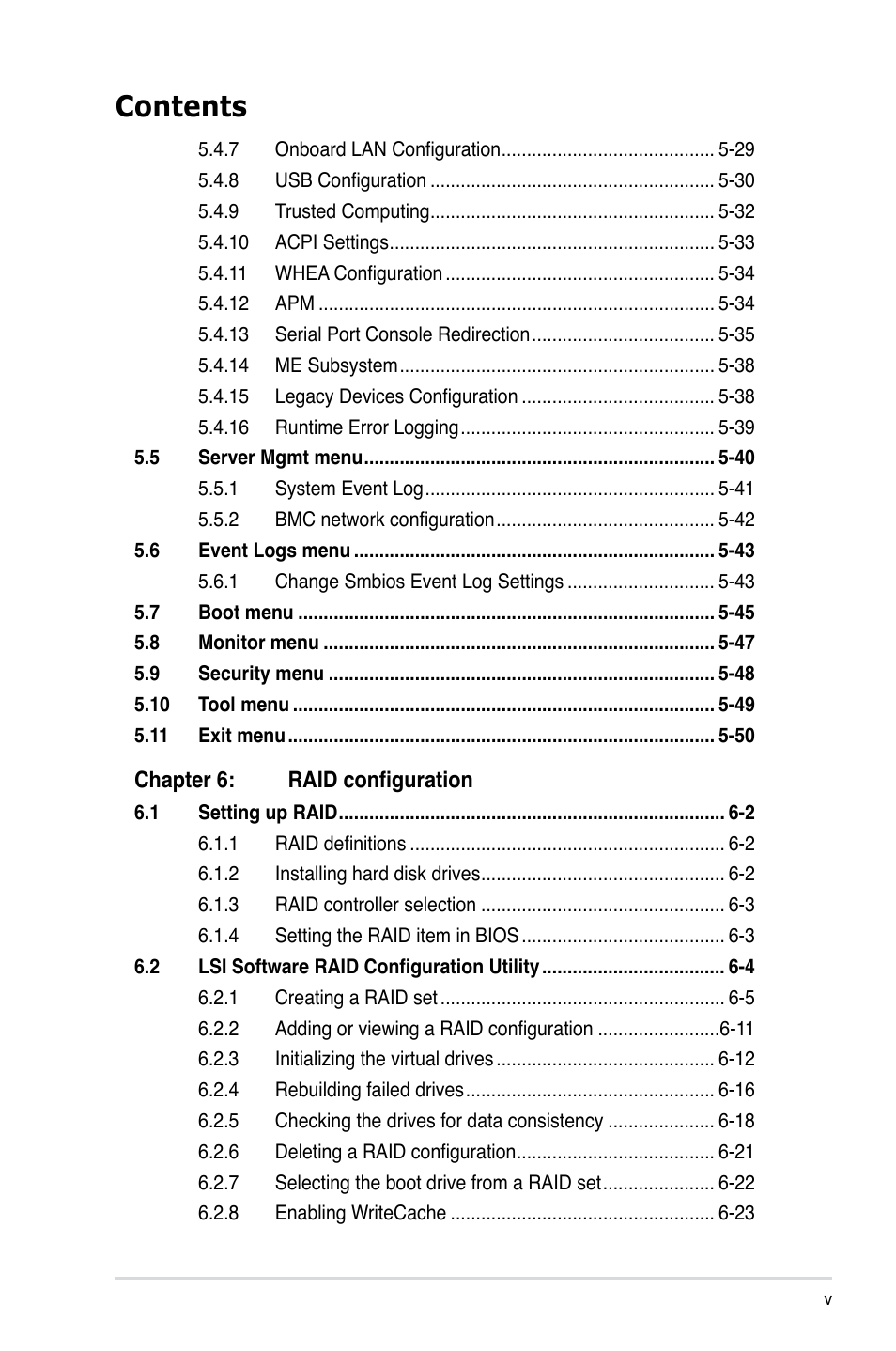 Asus RS700-E7/RS4-C User Manual | Page 5 / 196