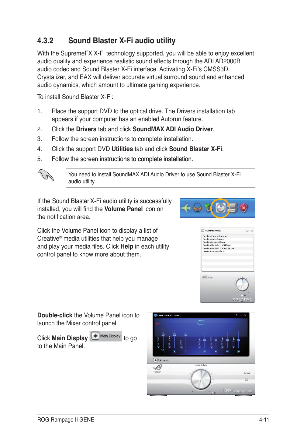 2 sound blaster x-fi audio utility, Sound blaster x-fi audio utility -11 | Asus Rampage II Gene User Manual | Page 127 / 176