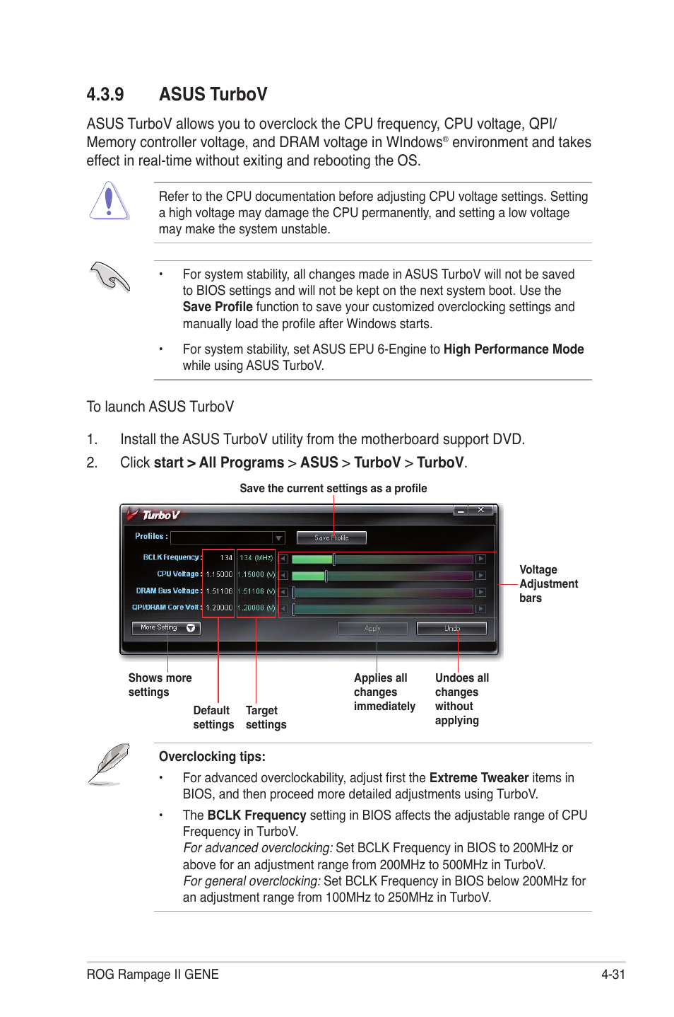 9 asus turbov, Asus turbov -31 | Asus Rampage II Gene User Manual | Page 147 / 176