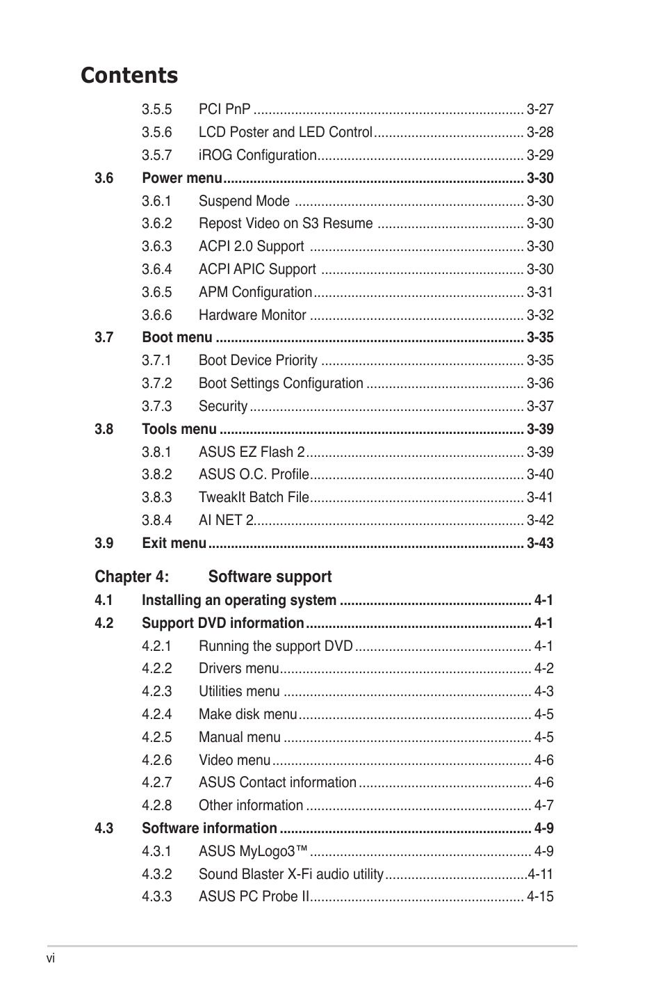Asus Rampage II Gene User Manual | Page 6 / 176