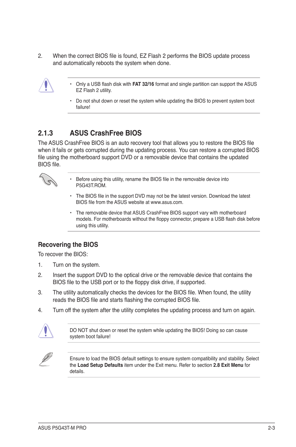 3 asus crashfree bios, Asus crashfree bios -3 | Asus P5G43T-M PRO User Manual | Page 41 / 60