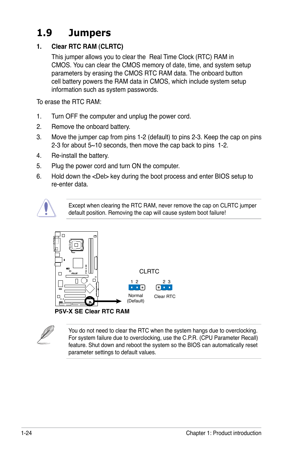 9 jumpers | Asus P5V-X SE User Manual | Page 36 / 88