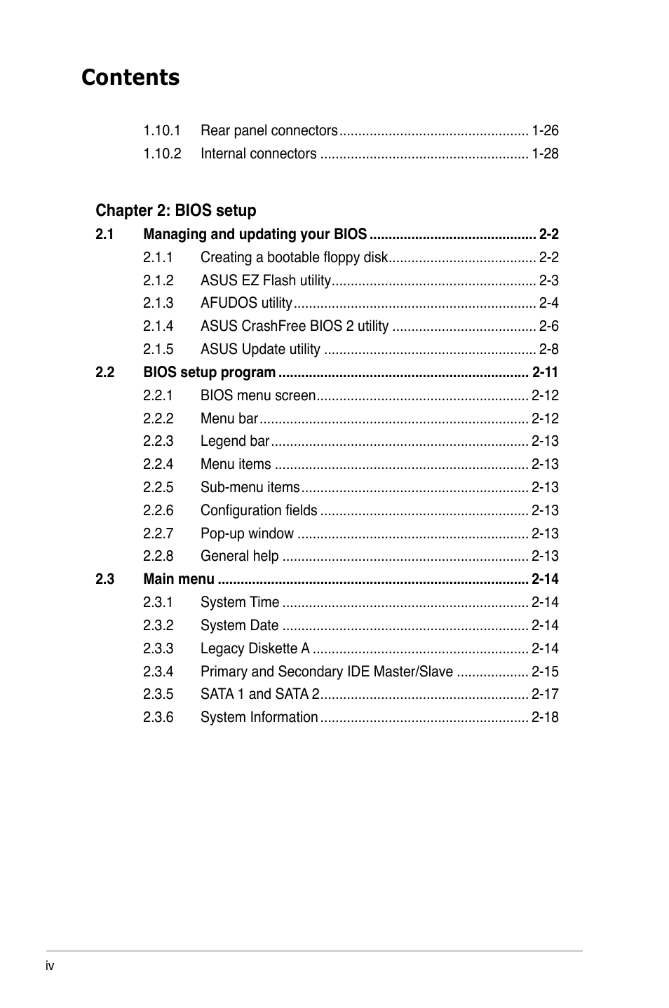 Asus P5V-X SE User Manual | Page 4 / 88