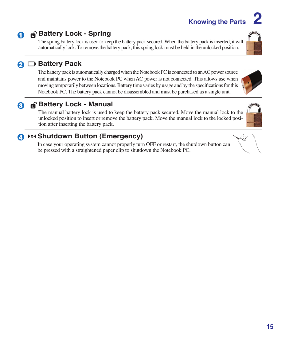 Asus U2E User Manual | Page 15 / 85