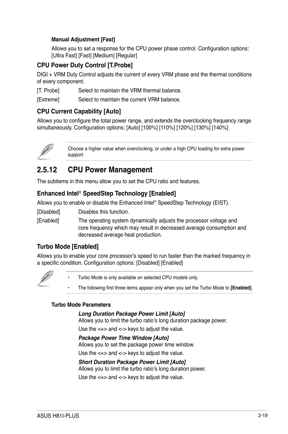 12 cpu power management | Asus H81I-PLUS User Manual | Page 47 / 74