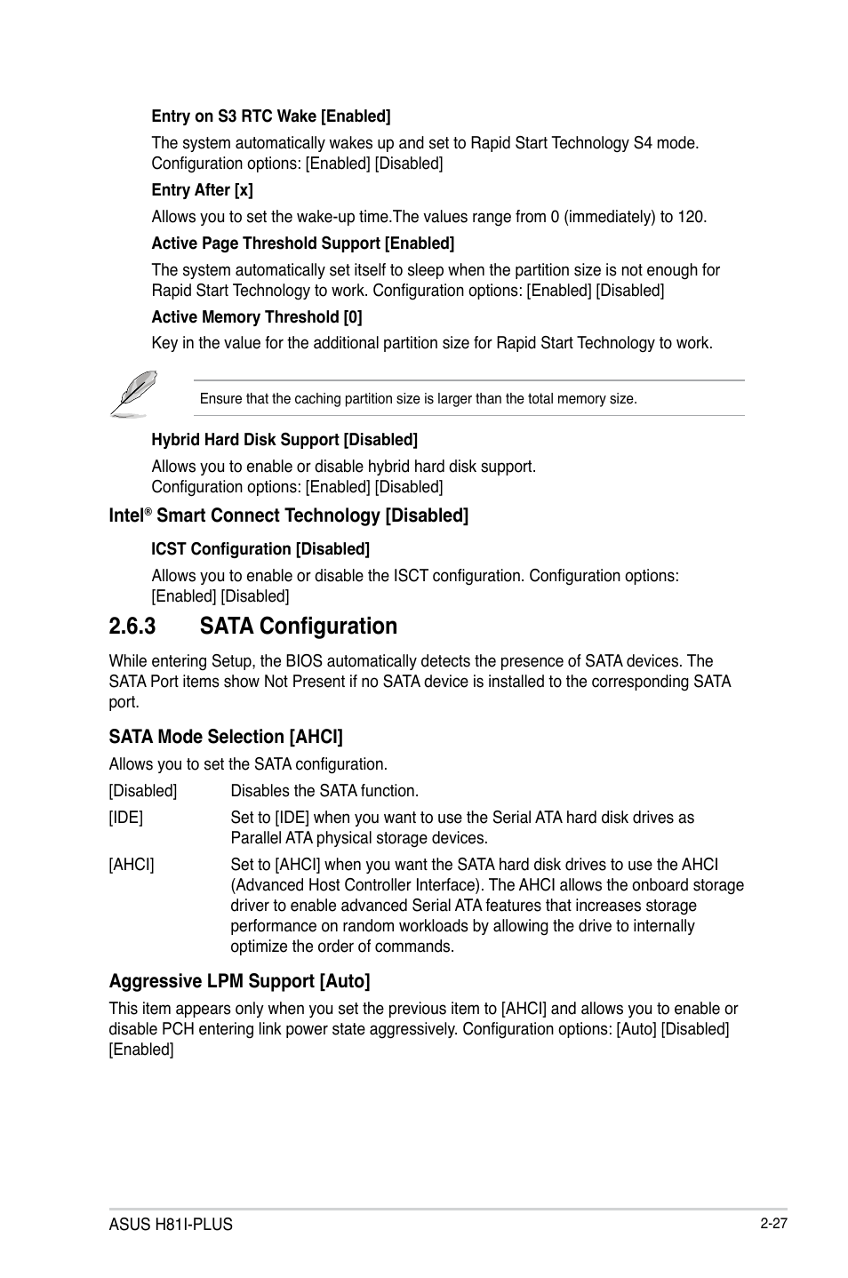 3 sata configuration | Asus H81I-PLUS User Manual | Page 55 / 74