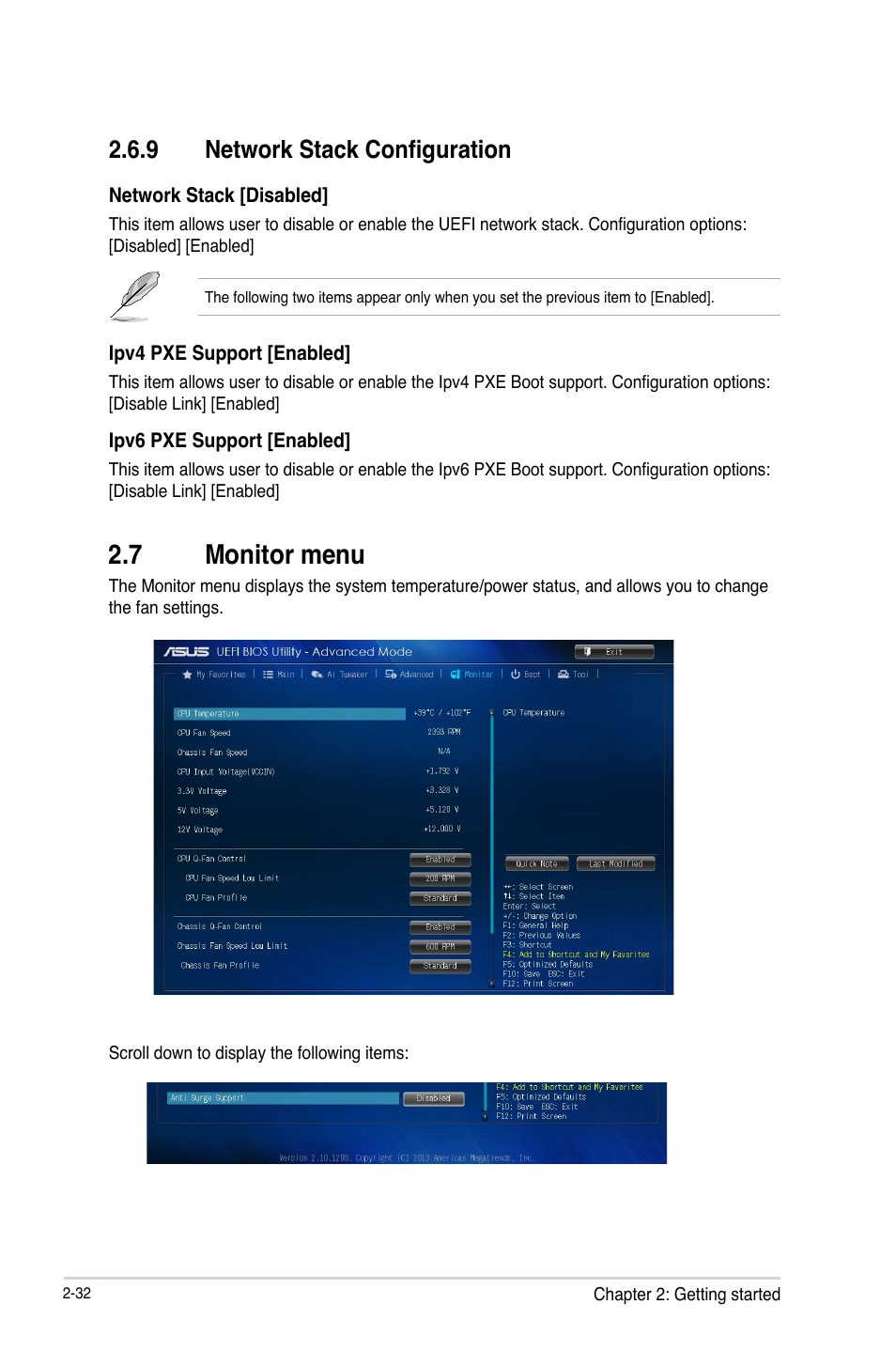 7 monitor menu, 7 monitor menu -32, 9 network stack configuration | Asus H81I-PLUS User Manual | Page 60 / 74