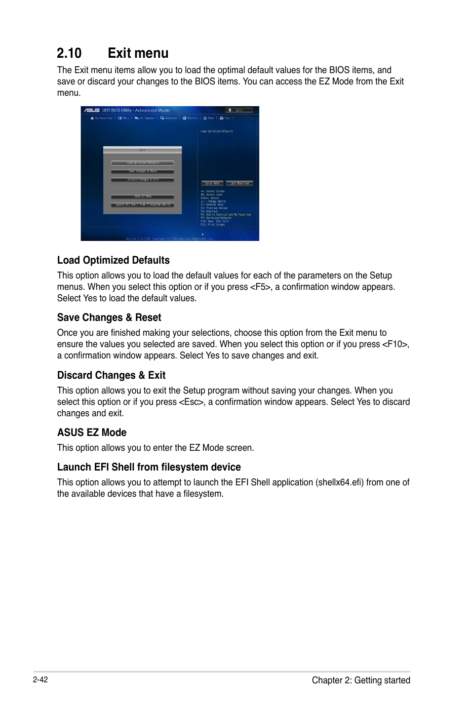 10 exit menu, 10 exit menu -42 | Asus H81I-PLUS User Manual | Page 70 / 74