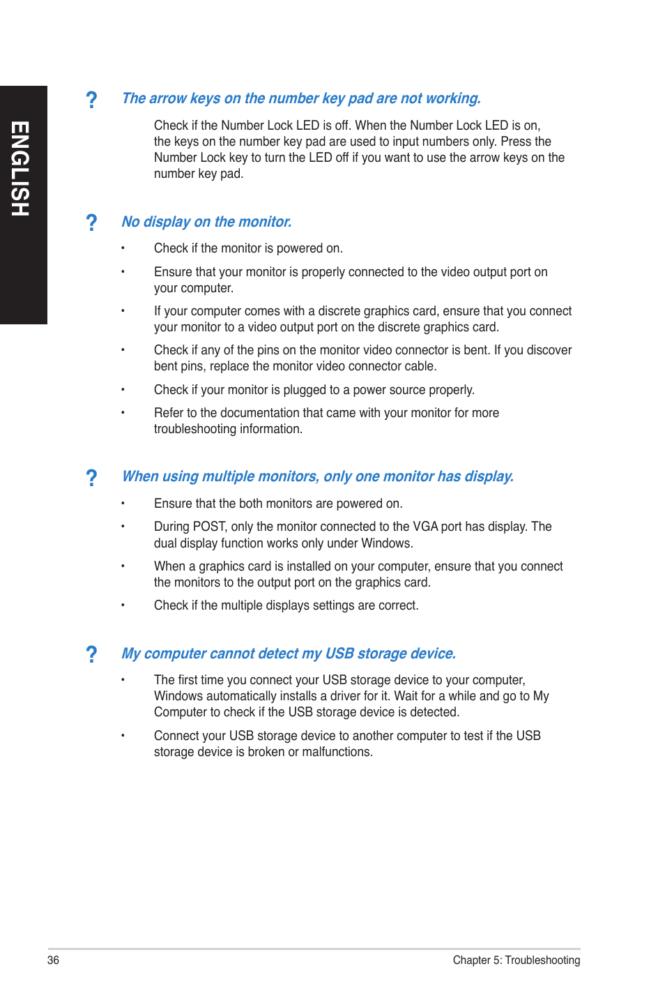 En gl is h en gl is h en gl is h en gl is h | Asus M33AAG User Manual | Page 36 / 81