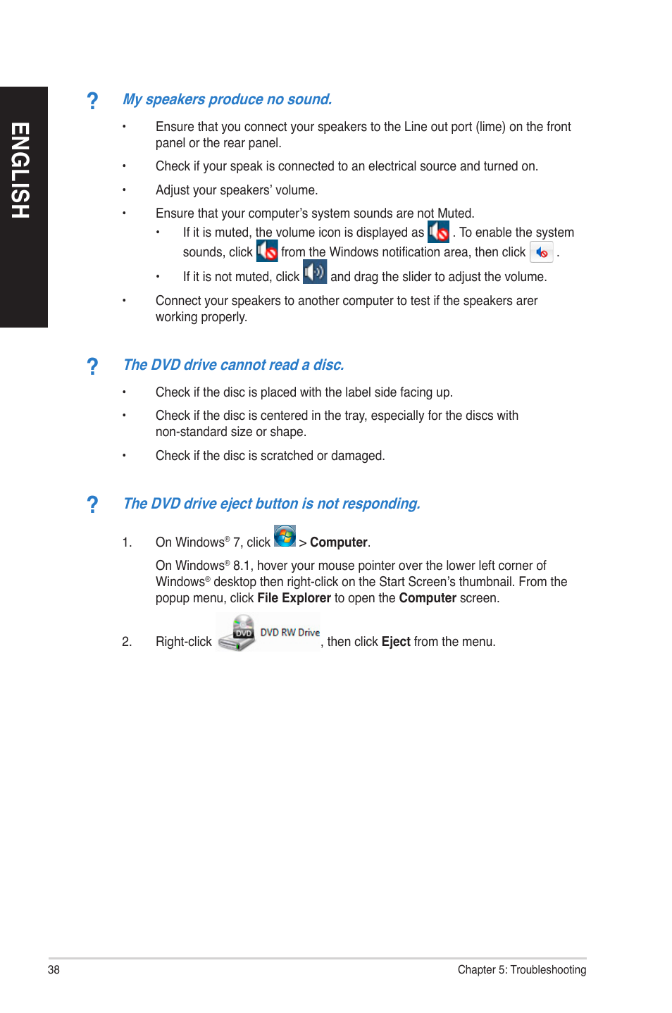 En gl is h en gl is h en gl is h en gl is h | Asus M33AAG User Manual | Page 38 / 81