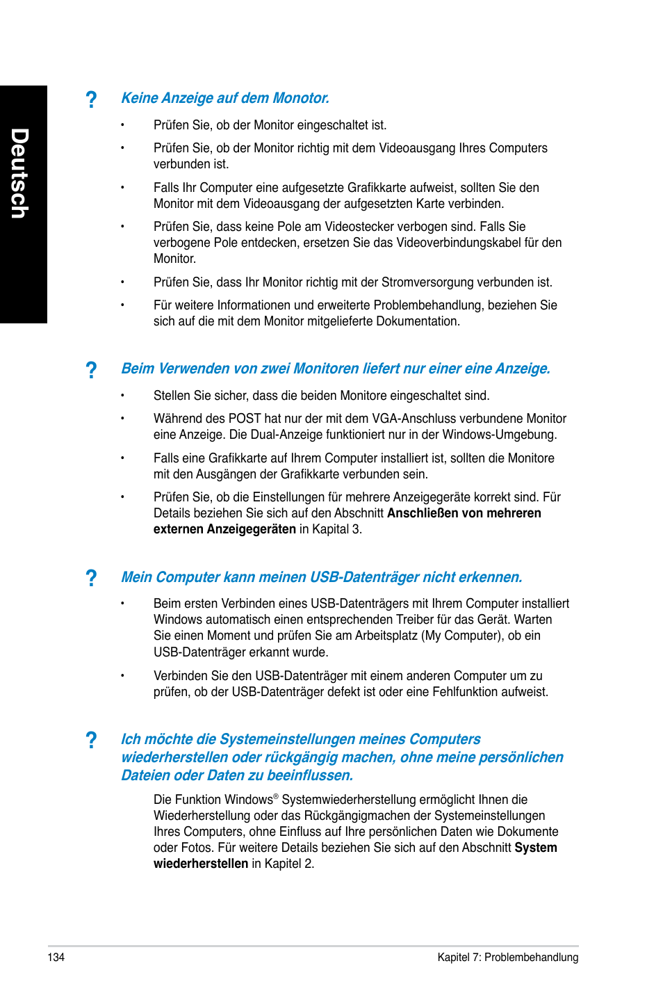 Deutsch | Asus CM6340 User Manual | Page 136 / 562