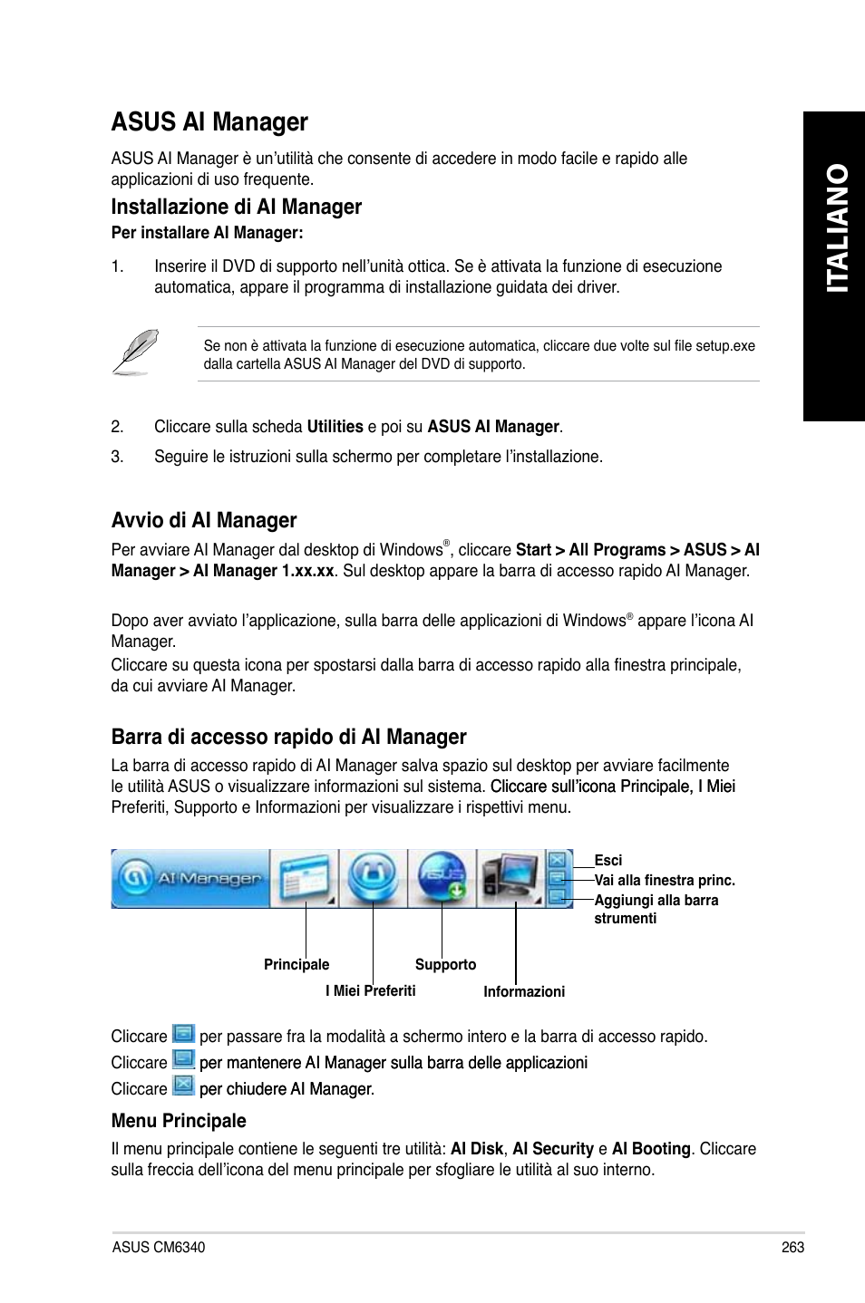 Asus ai manager, It aliano it aliano, Asus.ai.manager | Asus CM6340 User Manual | Page 265 / 562