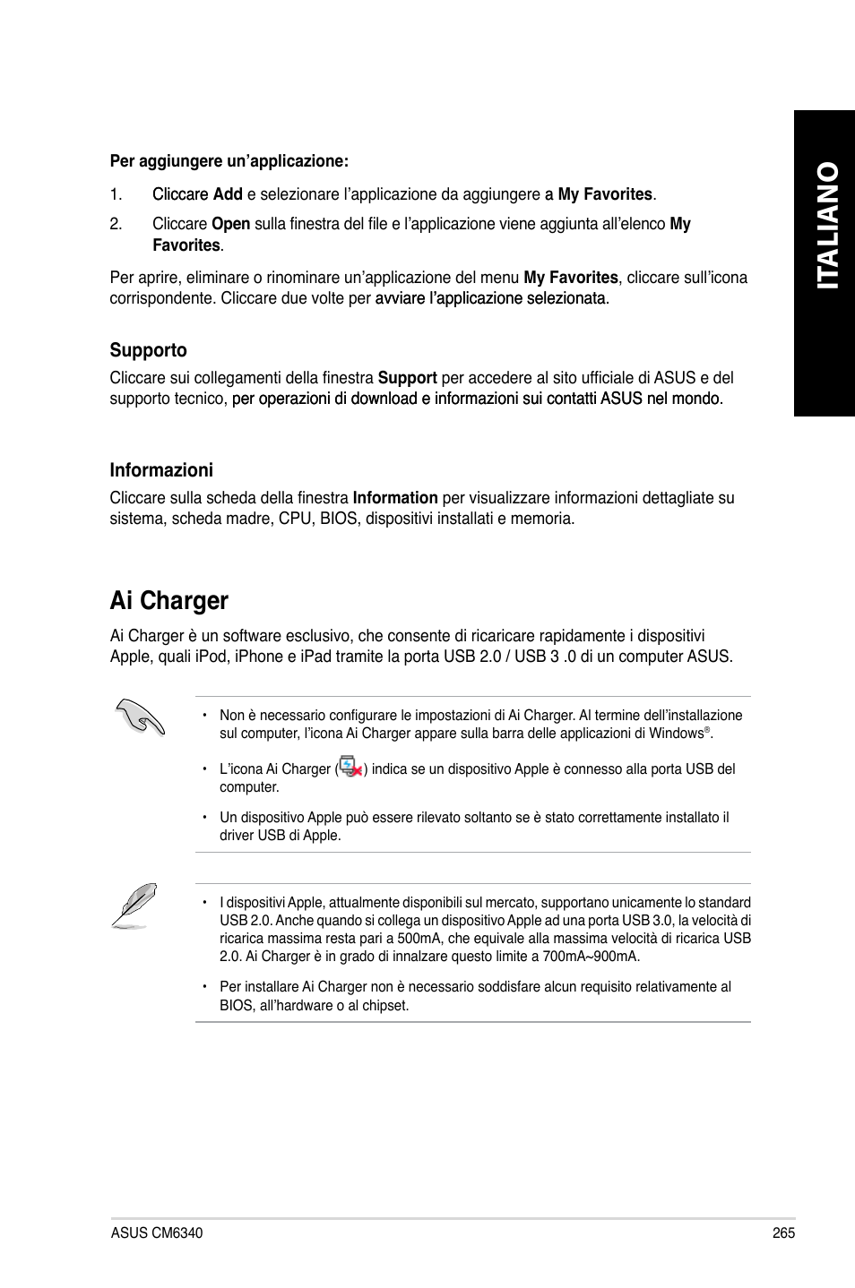 Ai charger, It aliano it aliano, Ai.charger | Asus CM6340 User Manual | Page 267 / 562