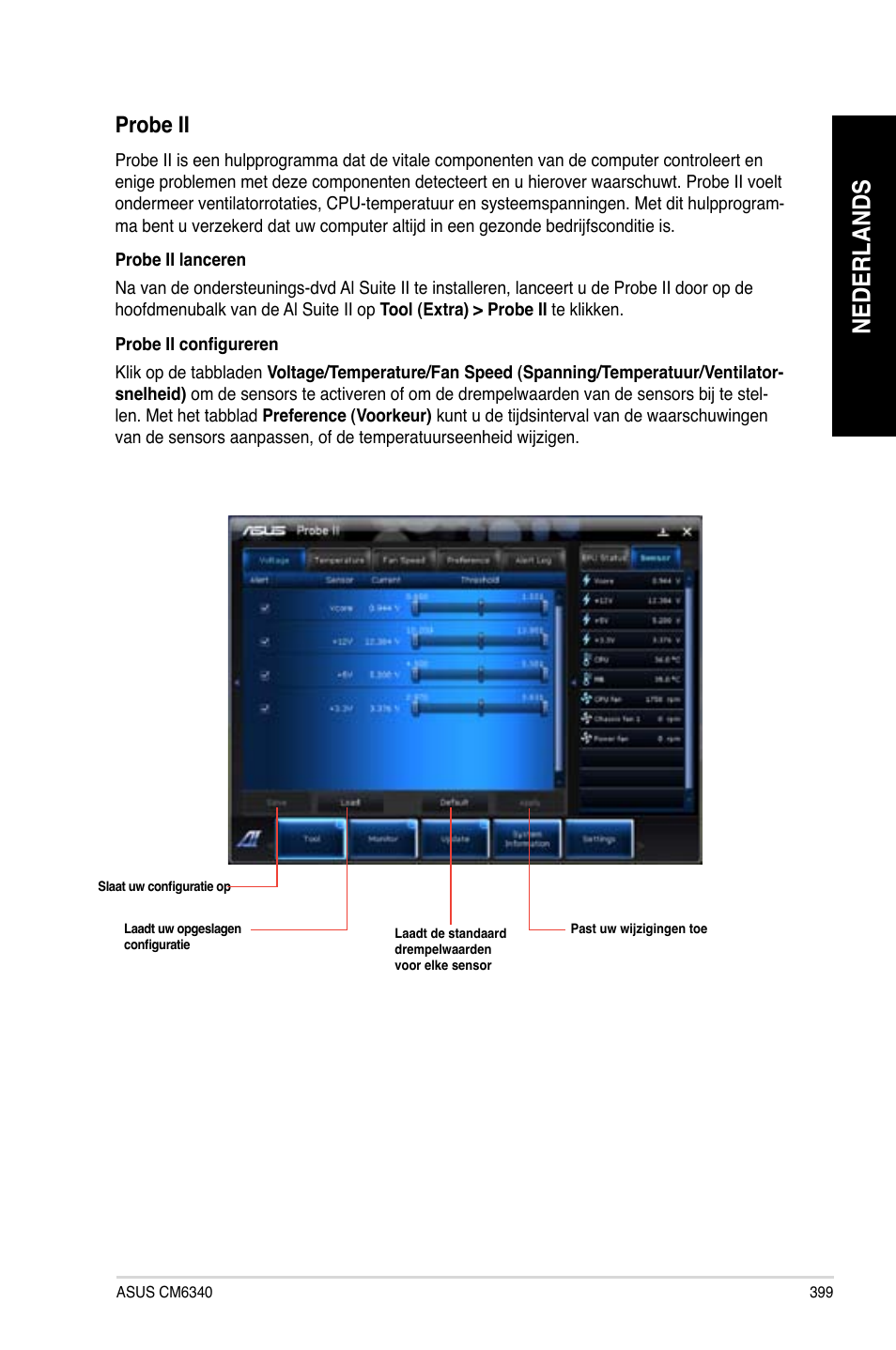 Nederlands, Probe ii | Asus CM6340 User Manual | Page 401 / 562