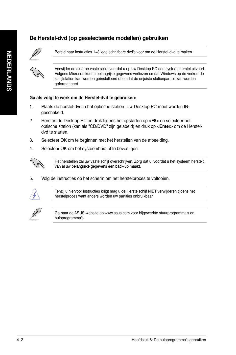 Nederlands | Asus CM6340 User Manual | Page 414 / 562