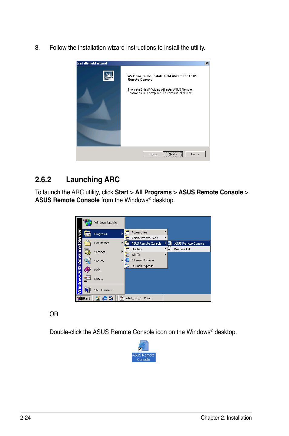 2 launching arc, Launching arc -24 | Asus ASMB3-SOL PLUS User Manual | Page 38 / 70