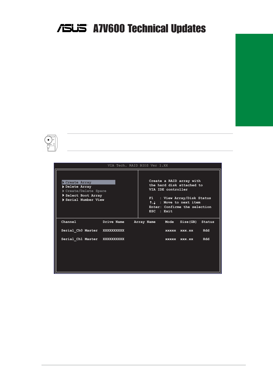 Asus A7V600 User Manual | 1 page