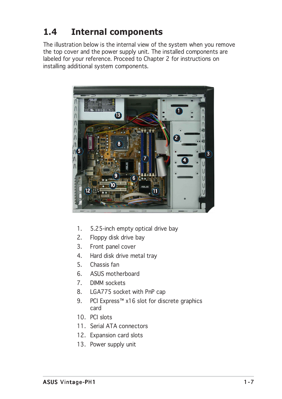 4 internal components | Asus Vintage-PH1 User Manual | Page 17 / 98