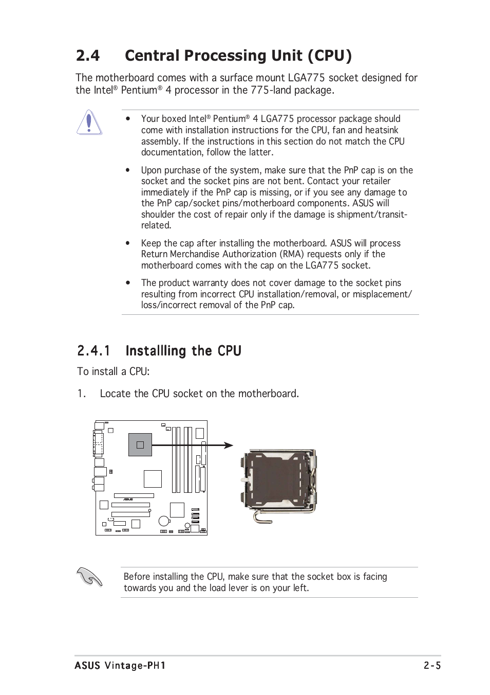 4 central processing unit (cpu) | Asus Vintage-PH1 User Manual | Page 23 / 98