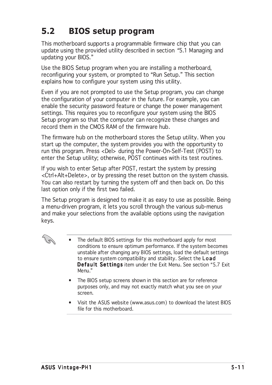 2 bios setup program | Asus Vintage-PH1 User Manual | Page 75 / 98