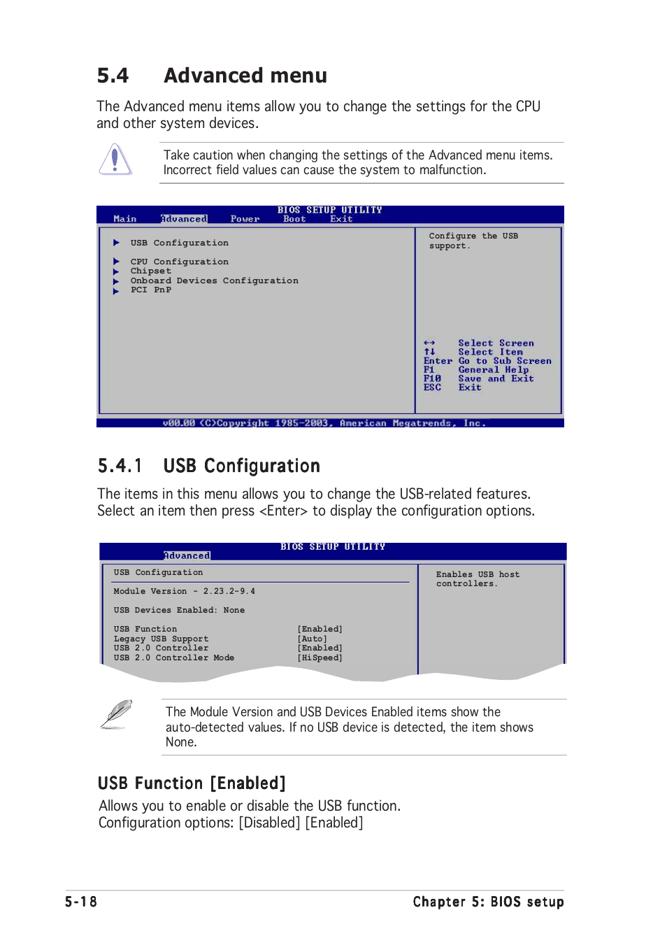 4 advanced menu, Usb function [enabled | Asus Vintage-PH1 User Manual | Page 82 / 98