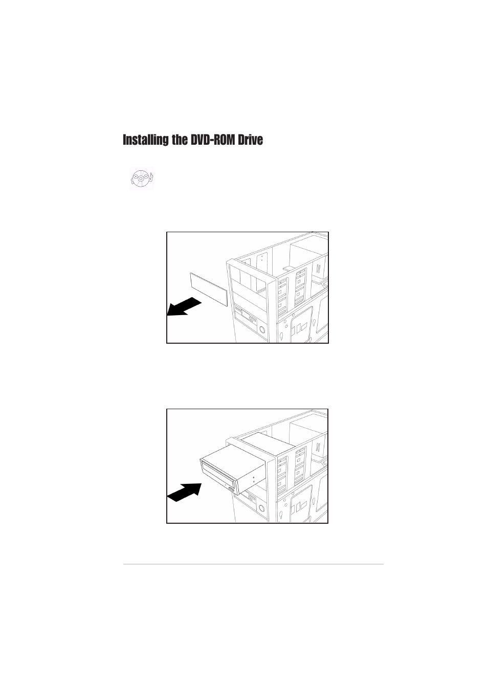 Installing the dvd-rom drive | Asus DVD-E616P1 User Manual | Page 13 / 36